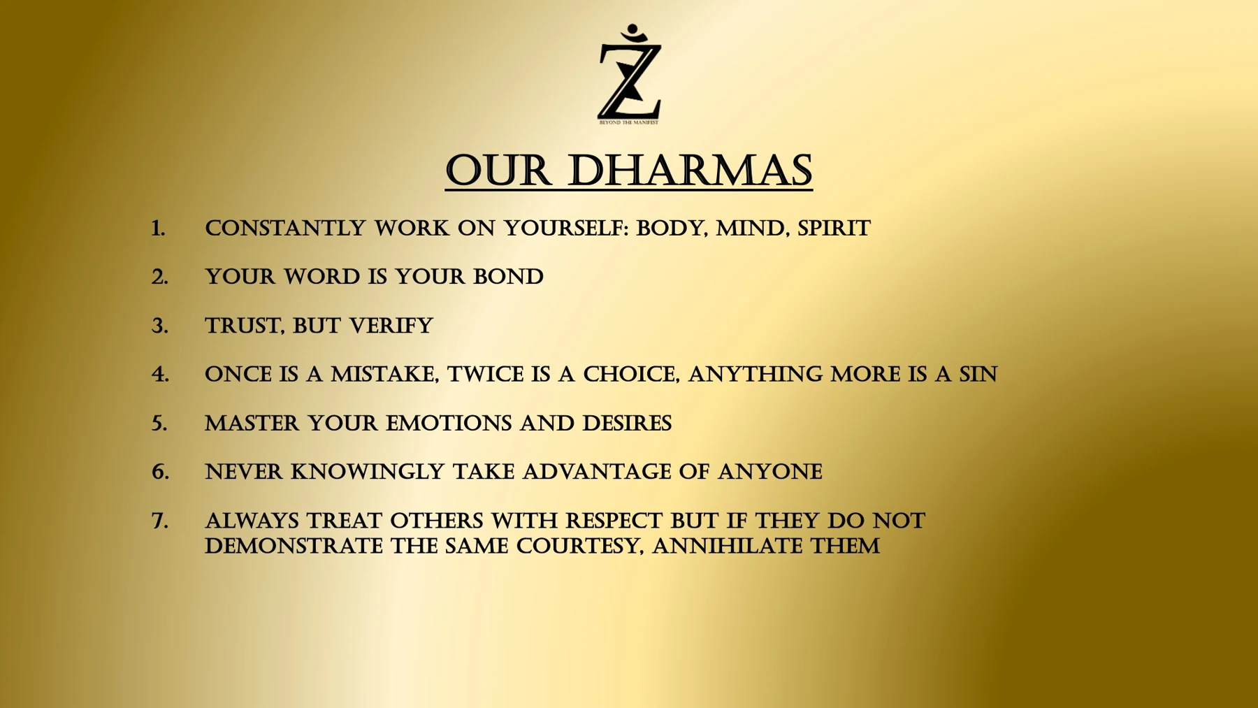 Zaxtonite Our Dharmas